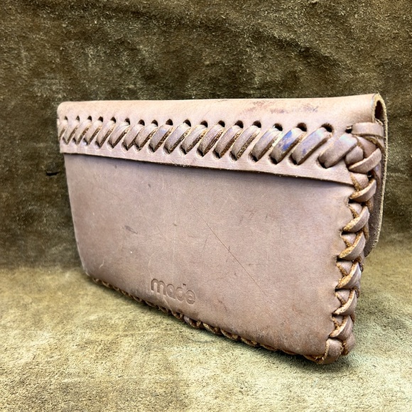 Made Leather Wallet Clutch Pouch - Picture 3 of 10